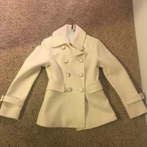 White House Black Market White Peacoat XS
